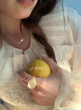 23/ss 甜美时尚珍珠项链简约925银小众天然珍珠项坠项链