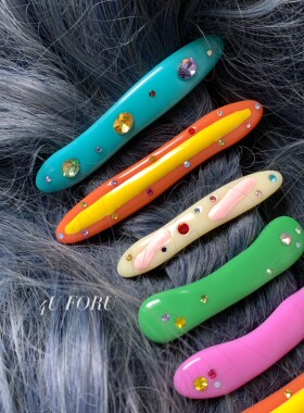 欧美博主发饰夏季糖果色树脂镶钻式发夹