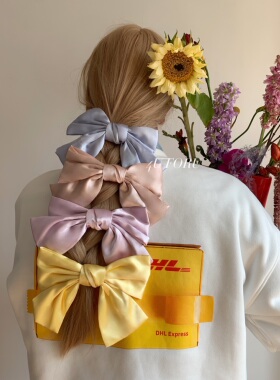 芭蕾美学风法式百搭优雅高级感蝴蝶结发夹少女发饰缎面弹簧夹多色