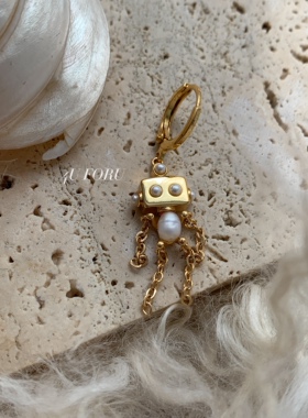 欧美时尚趣味机器人耳坠