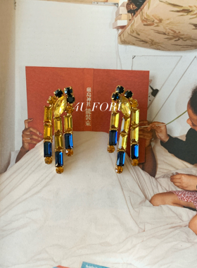 法式复古宫廷风耳环女小众设计感中古设计高级气质耳饰耳钉