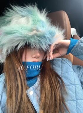 Ins风小众毛绒帽秋冬渔夫帽保暖时尚高级感博主款旅游穿搭拍照帽