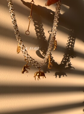 Ins风欧美轻奢时尚潮流重工高品质立体感独特小动物吊坠项链女