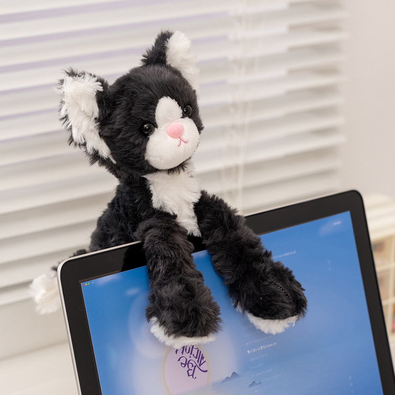 可爱黑白德文猫毛绒玩具