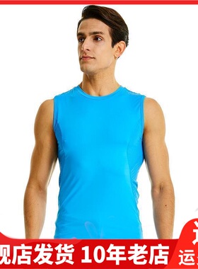 Leevy力为男子跑步背心无袖吸湿排汗打底上衣修身纯运动G52002