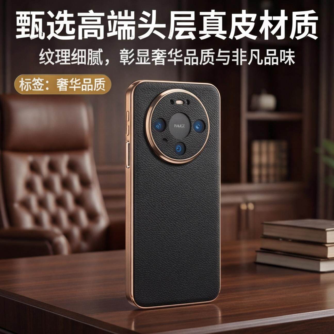 适用于华为mate80Pro手机壳真皮mate80镜头全包保护套promax新款mate70pro全包防摔商务60Pro高级感外壳男款