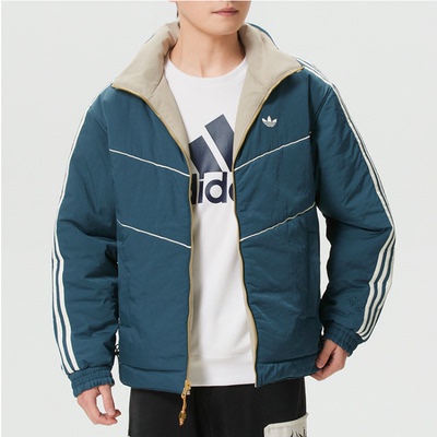 Adidas三叶草男女两面穿运动棉服