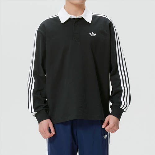 adidas男POLO衫三条纹运动T恤