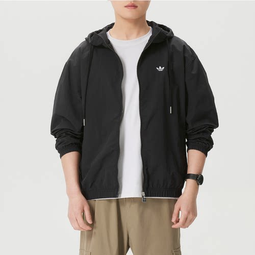 Adidas男防晒连帽休闲运动薄夹克