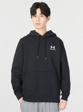 安德玛UA卫衣男款抓绒保暖运动训练服上衣长袖连帽套头衫1373880