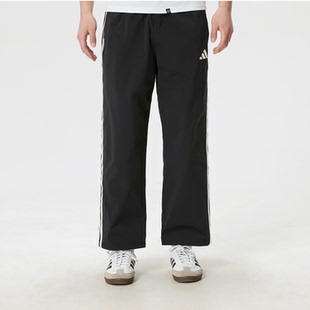 Adidas26新款男子三条杠梭织防风可抽绳收口长裤KR2532 KR2531