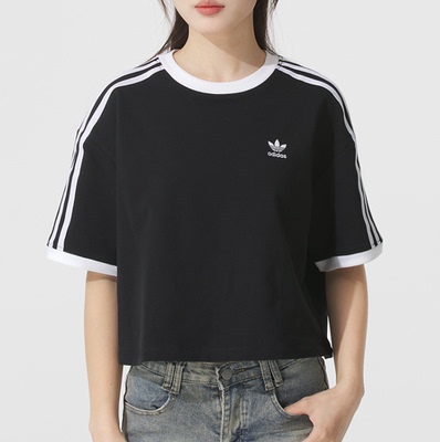 Adidas女子三叶草休闲短袖T恤