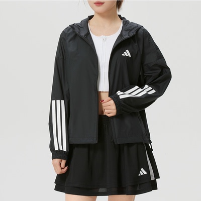 阿迪达斯女运动夹克连帽休闲外套