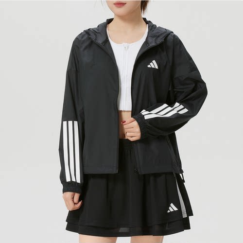 阿迪达斯女运动夹克连帽休闲外套