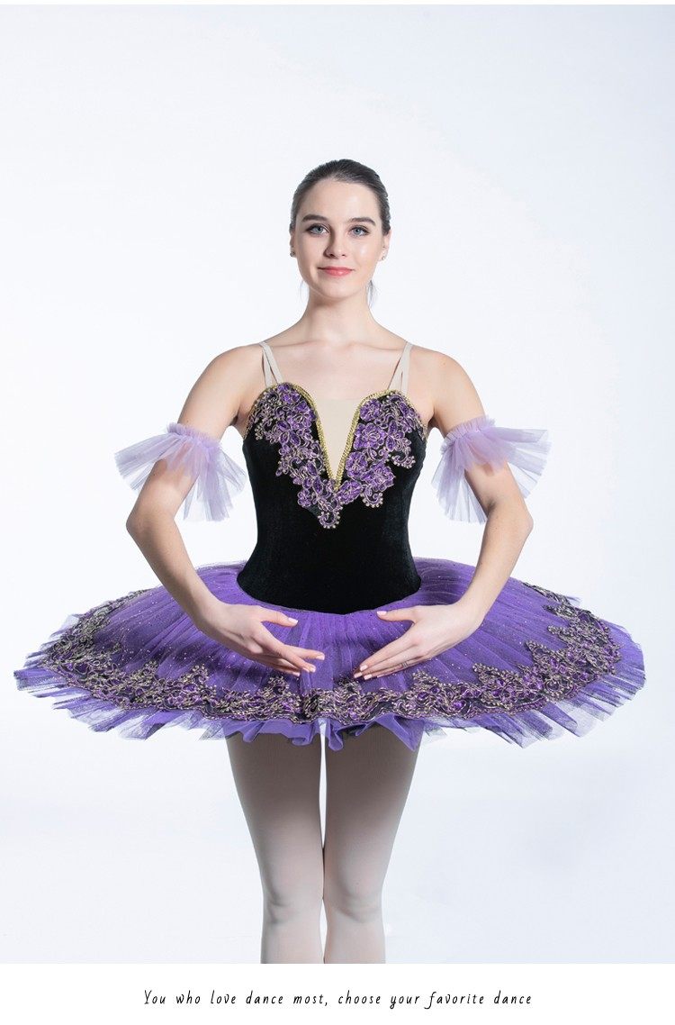 芭蕾tutu裙成人紫色比赛考级舞蹈服睡美人蓬蓬裙儿童芭蕾舞蓬蓬裙