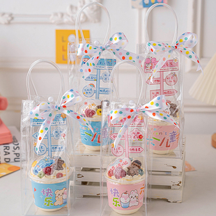 六一儿童节波波杯蛋糕装饰网红61路牌卡通胖胖杯围边手提袋包装