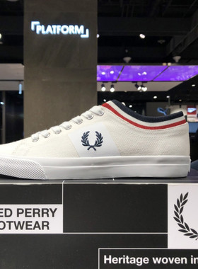 韩国Fred perry代购麦穗Underspin Tipped帆布鞋男女板鞋小白鞋