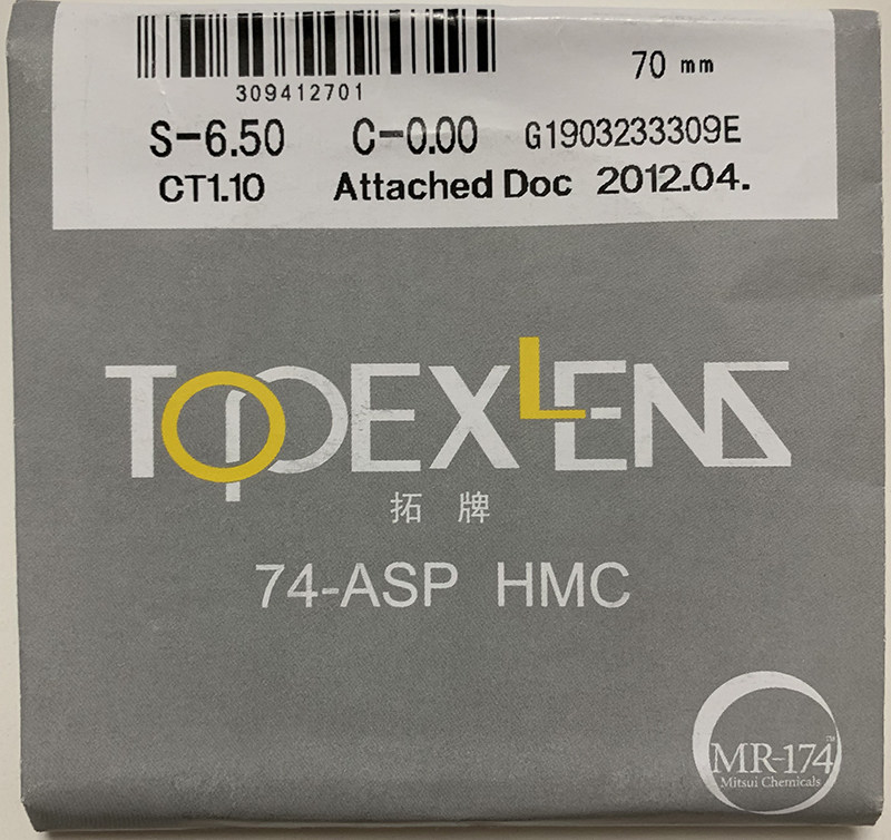 1.74韩国凯米拓牌1.67非球面绿膜紫外线辐射薄轻高度数树脂纤镜片