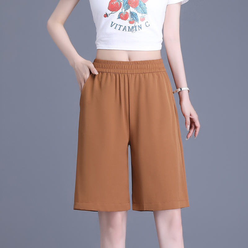 冰丝大码短裤女夏季新款高腰显瘦休闲宽松型百搭韩版外穿阔腿短裤