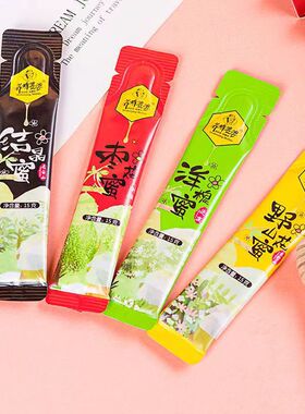 旅游出行便携即食袋装百花蜂蜜小包装散装蜜条状绿色食品（10袋）