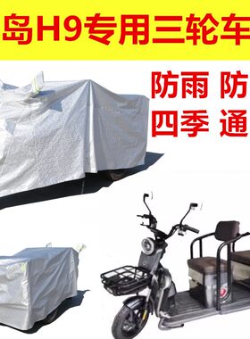 适用宝岛H9电动三轮车车衣防雨罩加厚防水雨披代步车车衣车罩