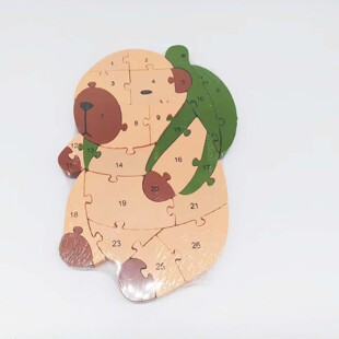 儿童益智木质卡皮巴拉拼图玩具积木26字母数字宝宝早教启蒙认知