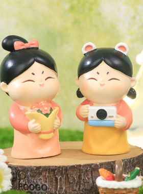 树脂摆件盲盒古风国潮唐风仕女萌粒摆件生日礼物潮玩