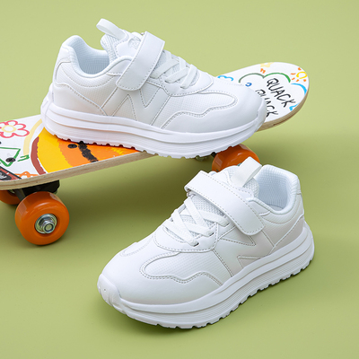 软底透气儿童白色运动鞋板鞋波鞋
