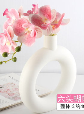 高档PU蝴蝶兰仿真花假花仿真花卧室客厅酒店前台茶几装饰摆件