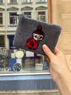 现货 KLIPPAN 创意零钱包*亚美灰色羊毛尼泊尔手工制作