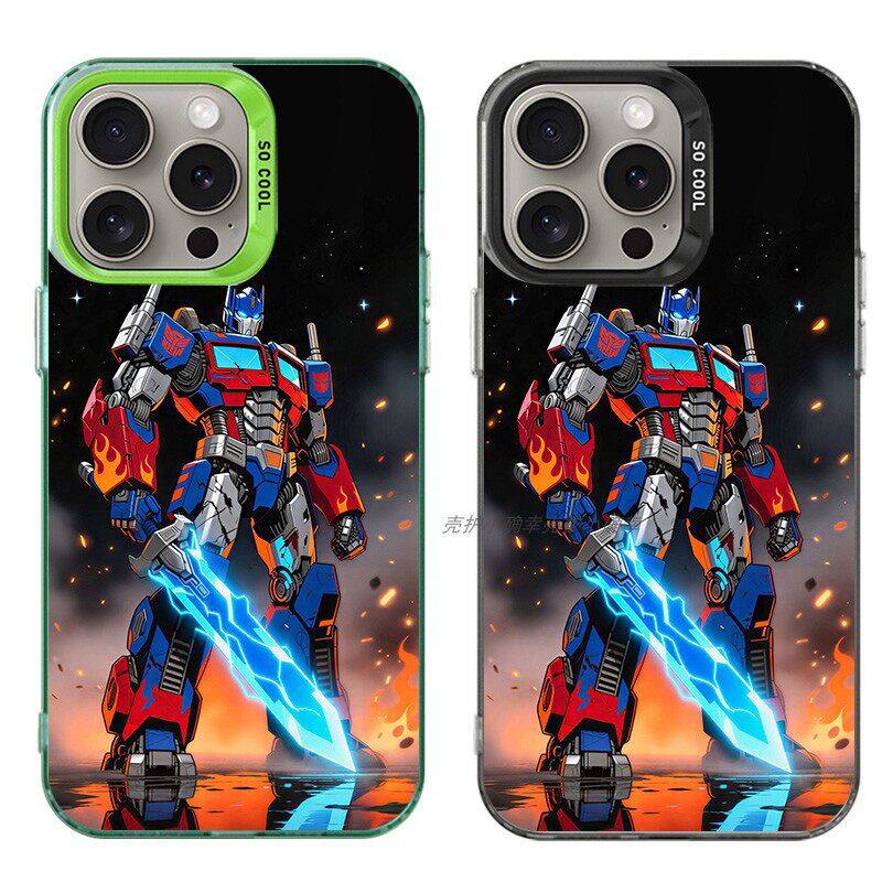 大孔硬壳手机壳适用苹果iPhone17Pro16Max13Pro15XS14XR8X7plus12SE11 变形金刚擎天柱