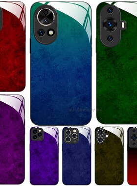 玻璃手机壳适用华为Nova13 12 11SE 10pro ultra 高级紫色绿红蓝