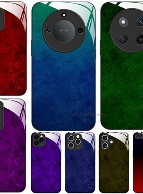 玻璃手机壳适用荣耀300PRO200 100 50 60 70 90GT80X60 X50 X40 X10 X20 X30 高级紫色绿红蓝