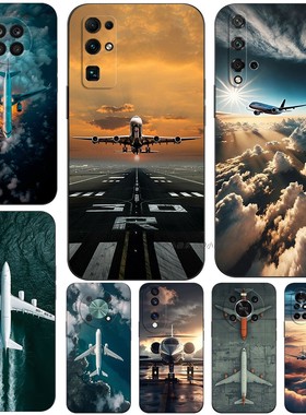 磨砂软手机壳适用荣耀200 100 50 60 70 80GT 90 X50X40X10X20X30Pro+2020S畅玩40Plus 客机飞机