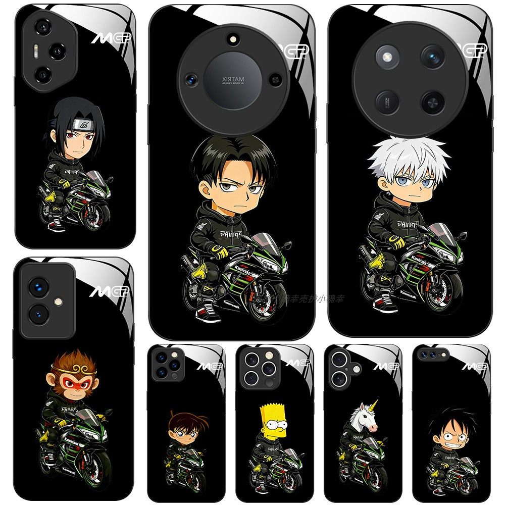 玻璃手机壳适用荣耀500 400 300PRO200 100 50 60 70 90GT80X60X50X40 机车卡通动漫系列原创