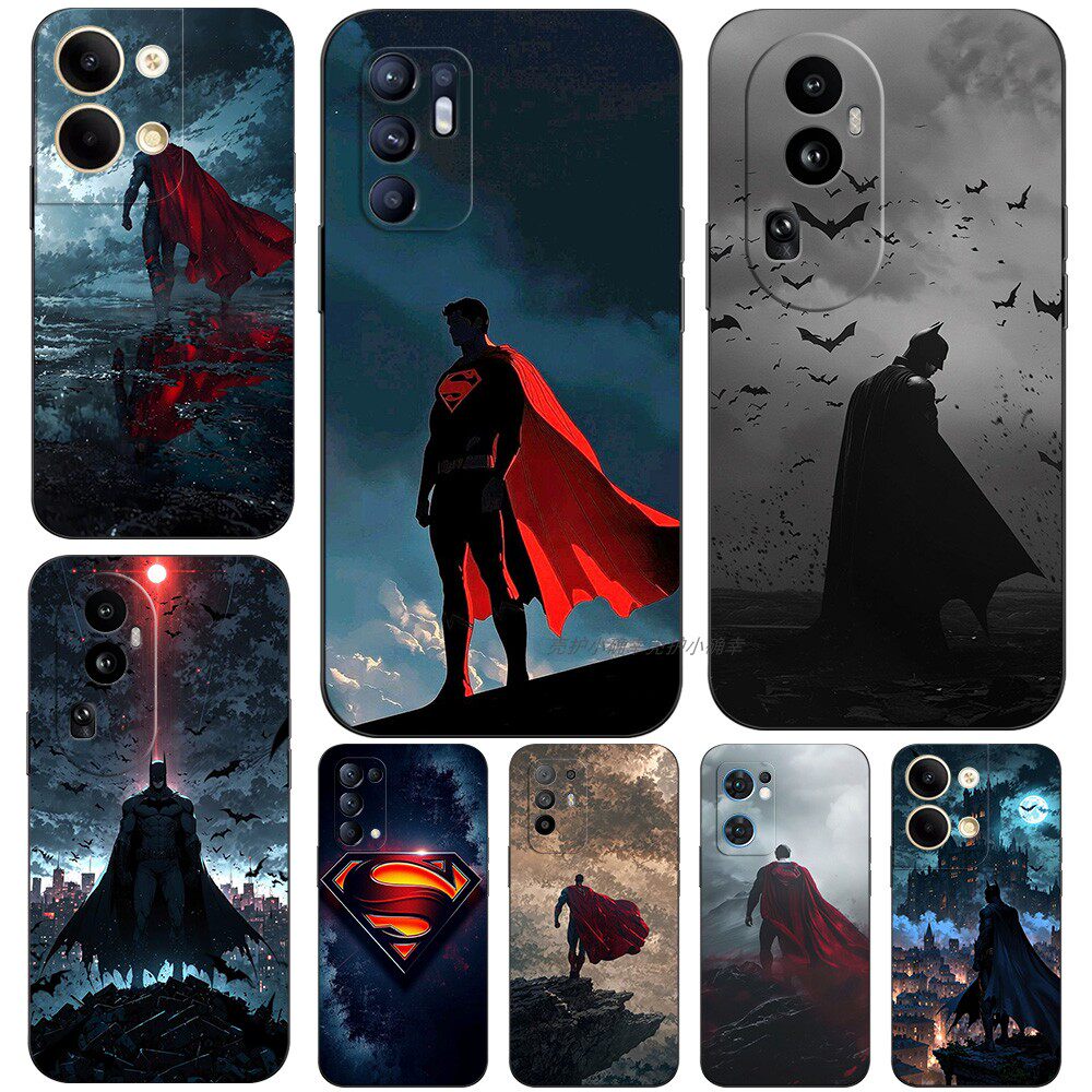 磨砂软手机壳适用OPPO A72 5G RENO13 12 11 10 9 8 7 6 5 PRO K PLUS + 超人蝙蝠侠