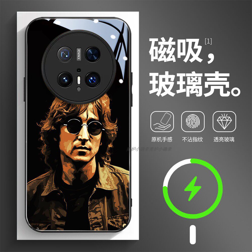 磁吸玻璃手机壳适用华为mate80pura70mate60pro max plus ultra 约翰列侬甲壳虫披头士2