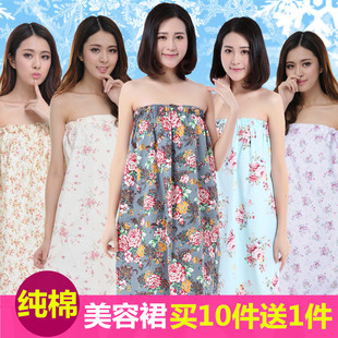 美容院客裙顾客抹胸式 汗蒸服纯棉裹胸睡衣裙 浴袍浴裙夏季 浴巾女款