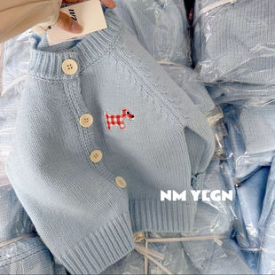 男女童外套2025秋季 儿童洋气百搭毛衣刺绣开衫 新款 针织衫 韩版 童装