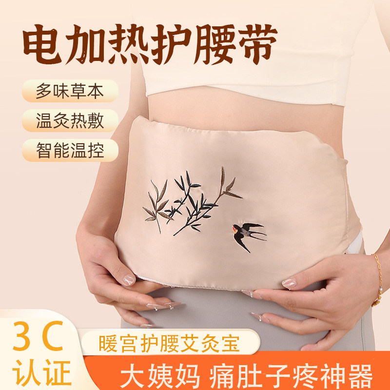 艾草电加热护腰带女生大姨妈痛肚子疼神器艾灸宝暖宫热敷包暧腹宝