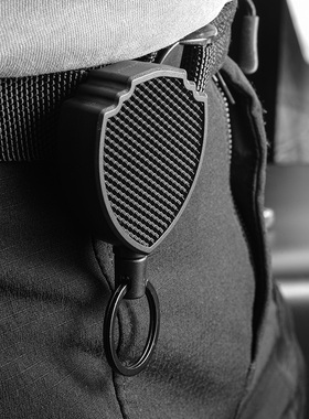 H66创新大承重 高强度绳防丢防掉伸缩钥匙扣圈拉伸90CM易拉扣户外