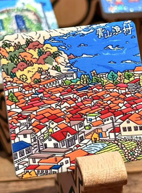 青岛陶瓷冰箱贴原创手绘插画礼物
