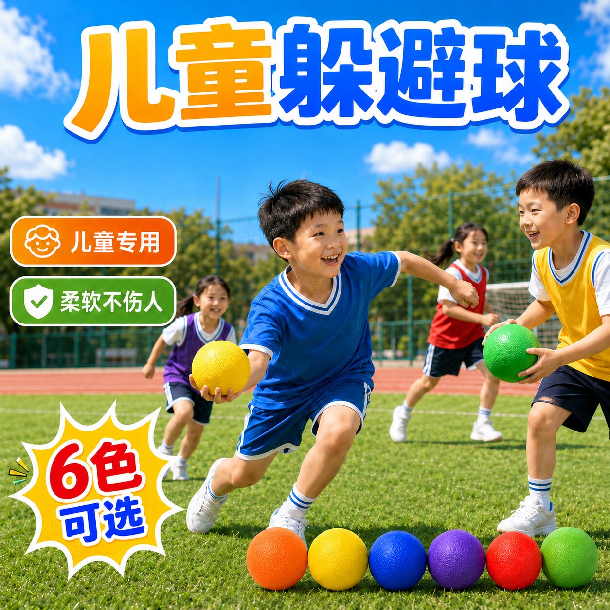 儿童户外躲避球专用球小孩训练闪避球鳄鱼皮海绵球免充气球类玩具