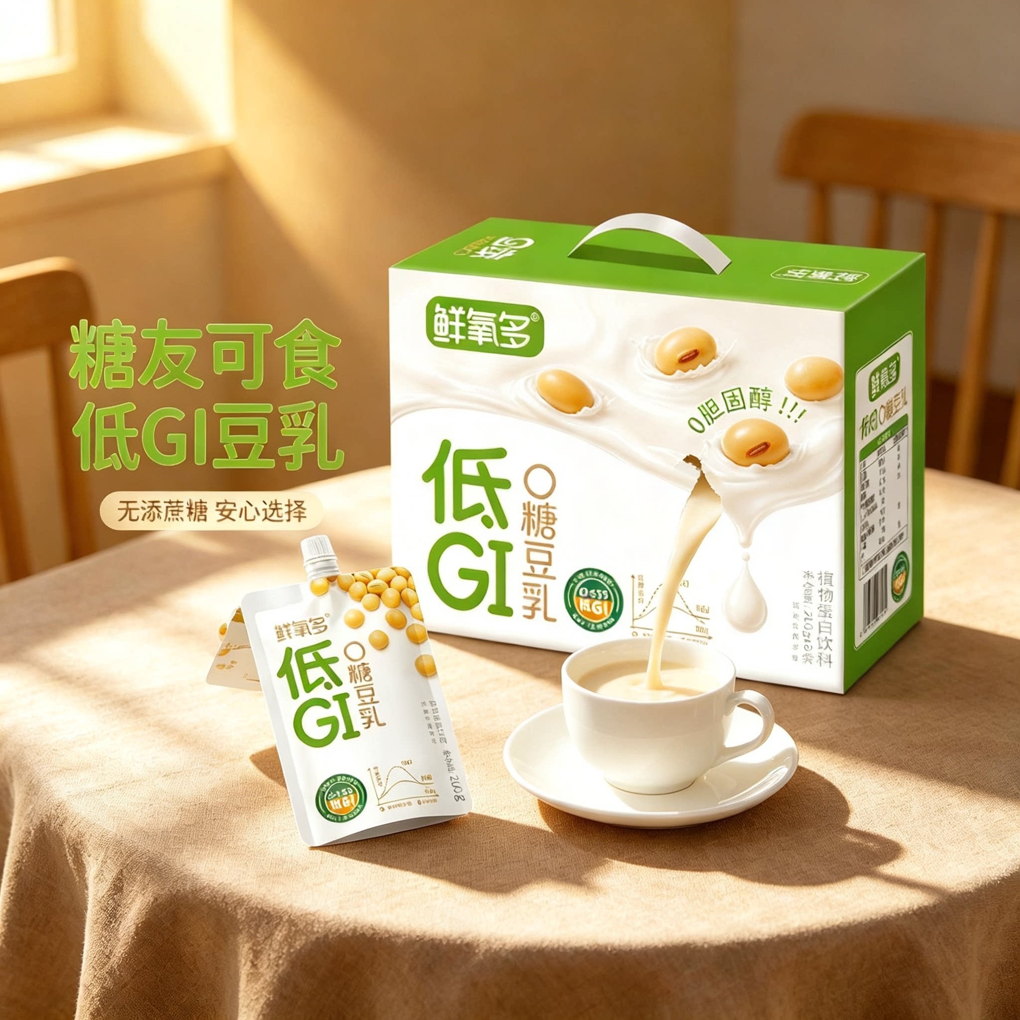 糖尿人专用零食品可以吃的无糖精低GI豆乳老人儿童孕妇糖友饱腹品