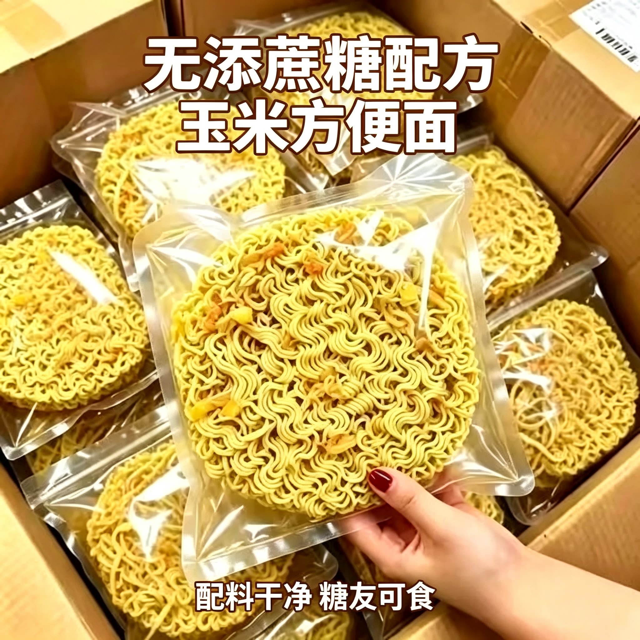 糖尿人专用零食品可以吃的无糖精玉米方便面面老人小孩糖友饱腹品
