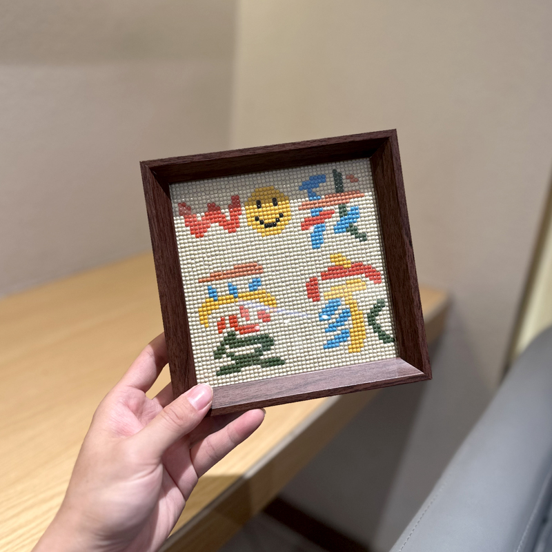 我爱我家卡通钻石画带框摆台