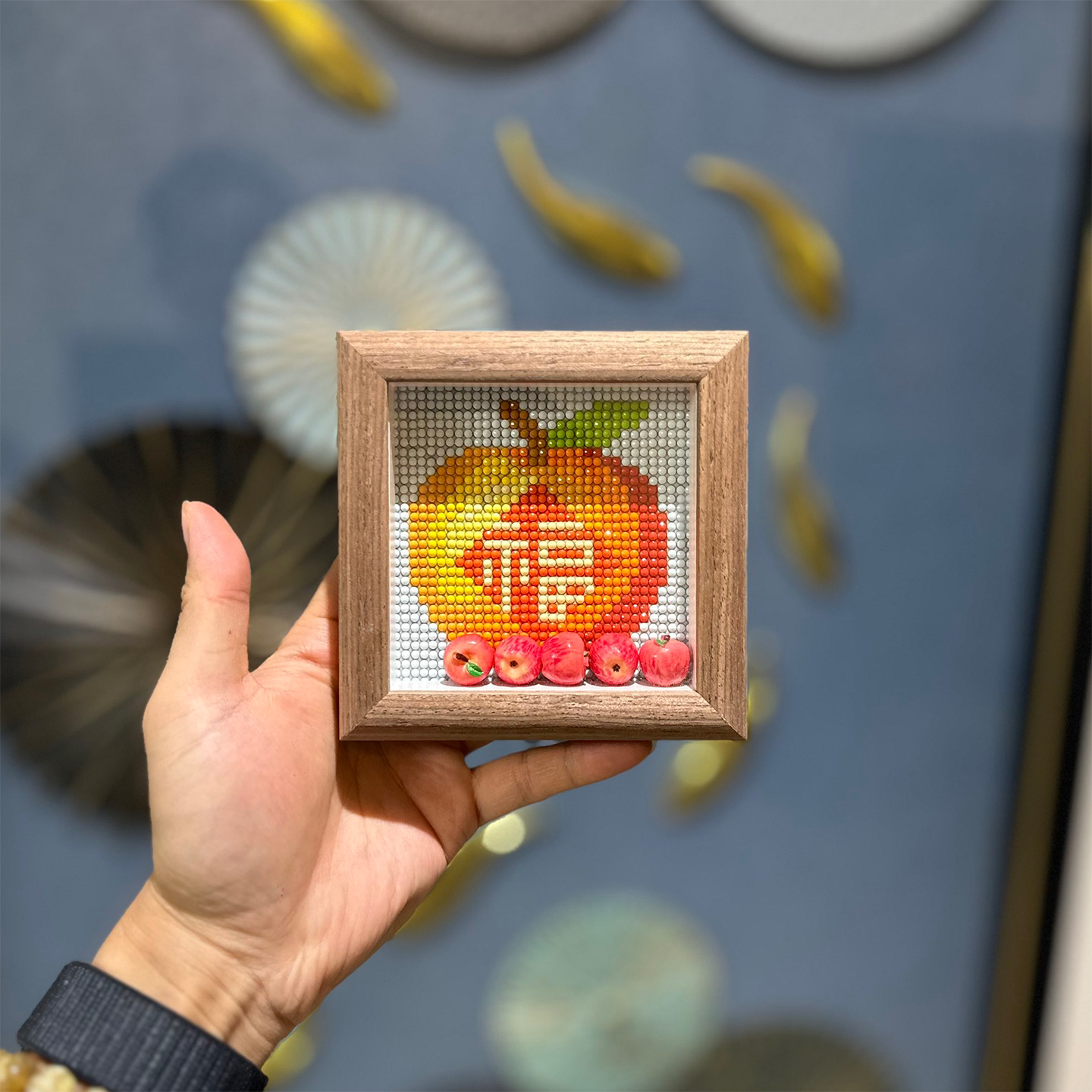 送仿真苹果钻石画2026新款苹果平安新手点贴钻画满钻高级感十字绣