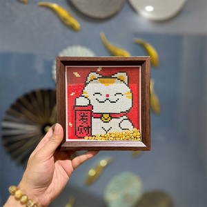 可以定制文字摆台钻石画附带相框