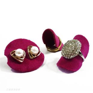 便携圆形丽丝绒戒指展示道具珠宝柜台首饰陈列小片耳钉摆设饰品架