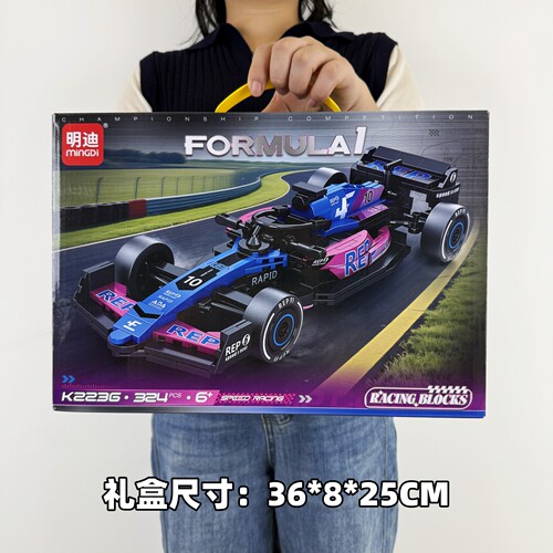 儿童玩具新款积木赛车模型拼装跑车F1方程式男孩幼儿园送礼礼物
